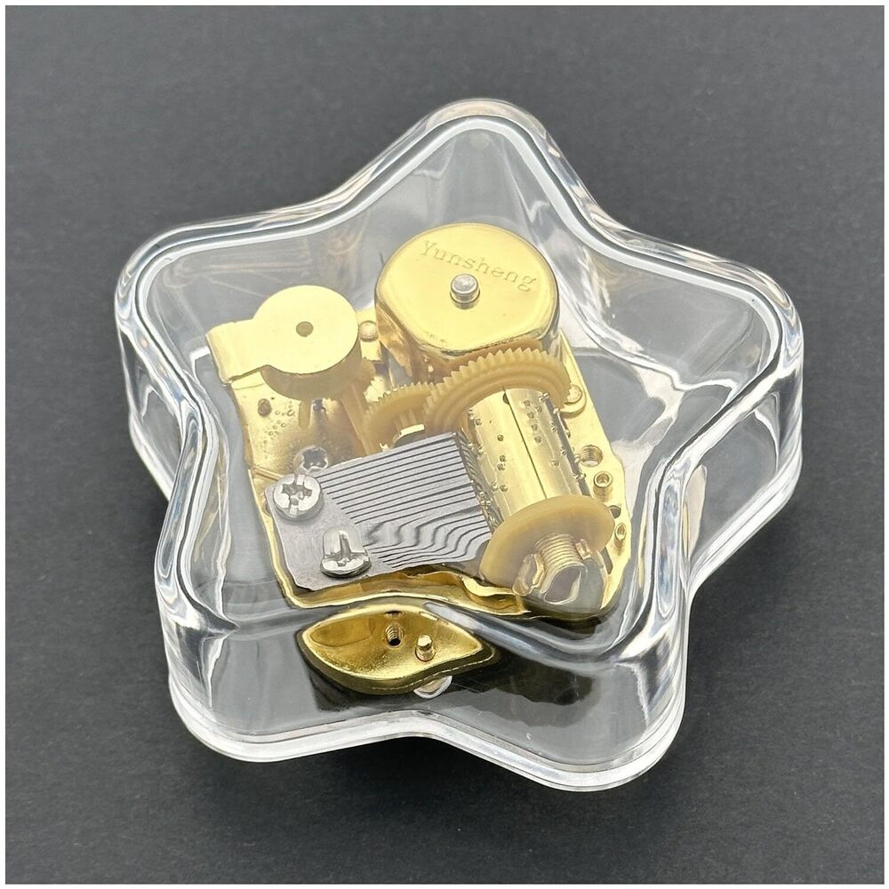 4149 Somewhere Over The Rainbow Wind Up Music Box, Rotating Star Acrylic